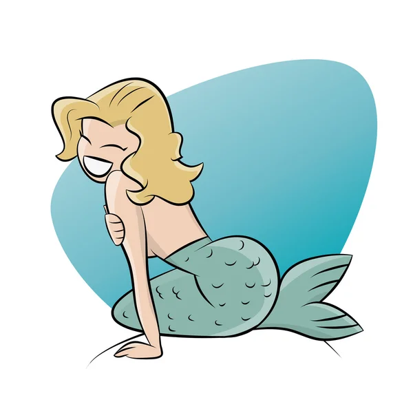 可爱的卡通美人鱼 — 图库矢量图片