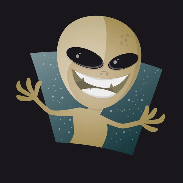 Funny cartoon alien — Stock Vector