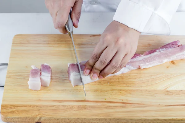 Corte de carne de porco entremeada — Fotografia de Stock