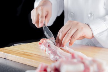 kesim çizgili domuz eti