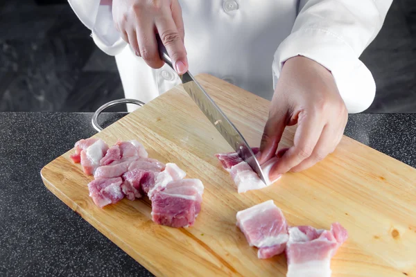 Fechar carne de porco entremeada — Fotografia de Stock