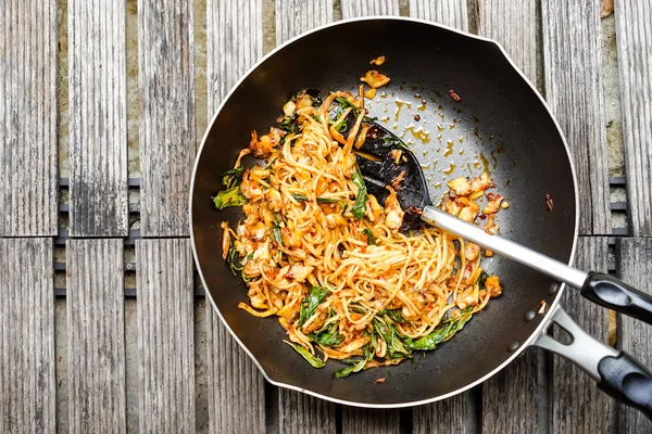 Spicy spaghetti herbs — Stock Photo, Image