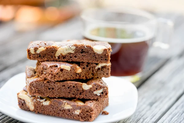 Bolo de chocolate Brownie — Fotografia de Stock