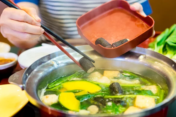 Makanan hangat Sukiyaki — Stok Foto