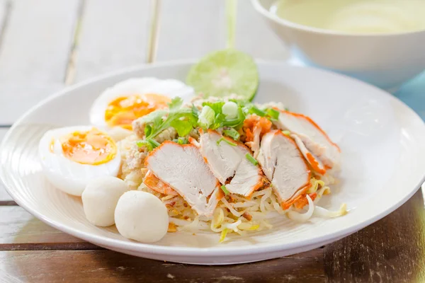 Red pork noodle — Stock Photo, Image