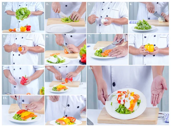 Make a bell pepper salad — Stock Photo, Image