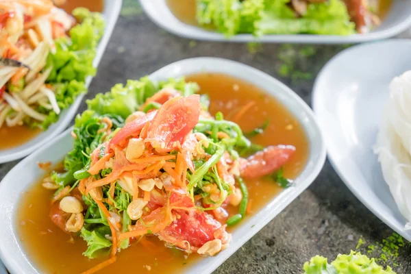 Grön papaya sallad — Stockfoto