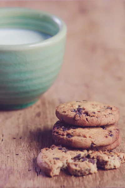 Mléko a soubory cookie — Stock fotografie