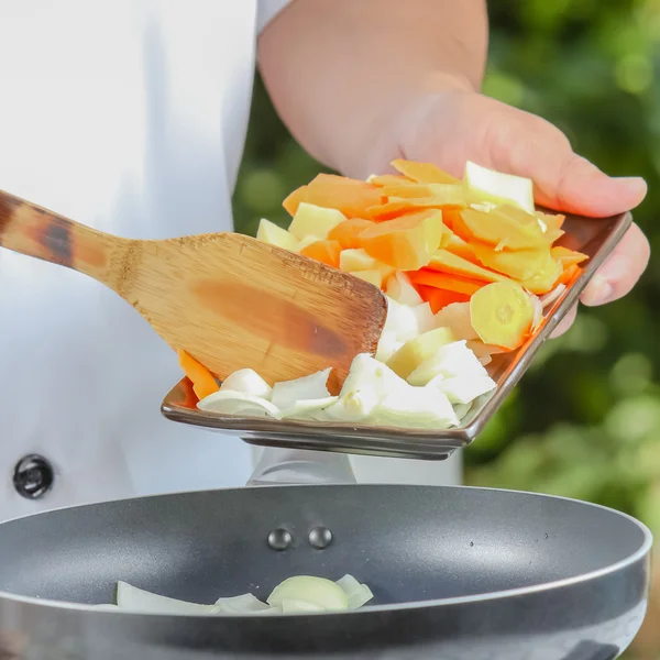 Koken van de chef — Stockfoto