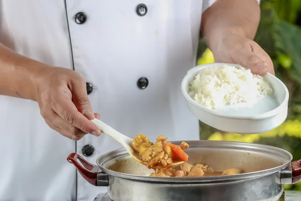 Koken van de chef — Stockfoto