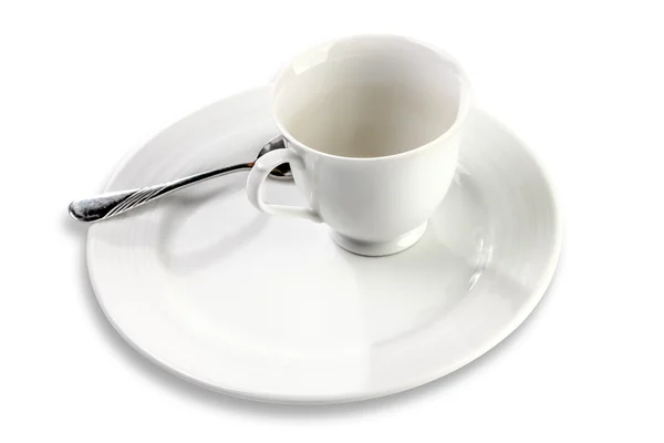 Vazio copo de chá branco — Fotografia de Stock