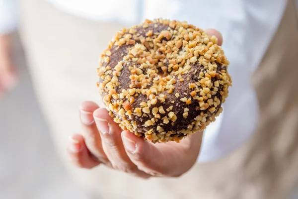 Chocolade penut donut — Stockfoto