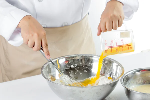 Bananenkuchen backen — Stockfoto