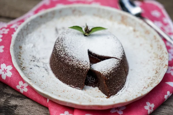 Lava chocolade cake — Stockfoto