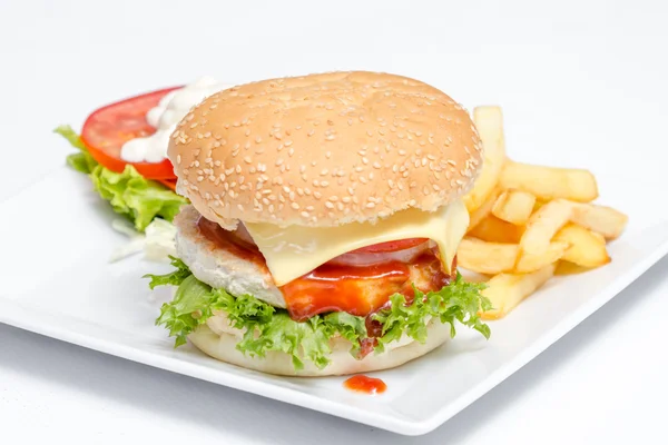 American cheese burger — Stock Photo, Image