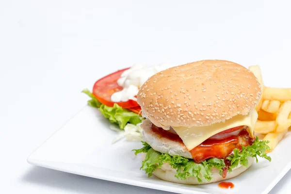 American cheese burger — Stock Photo, Image