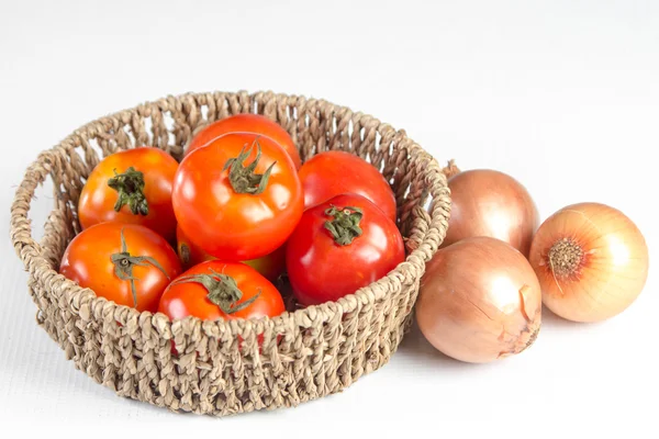 Tomato and onion — Stock Photo, Image