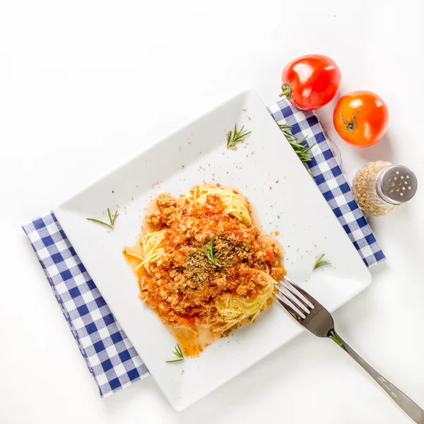 トマトソースのスパゲッティ — ストック写真