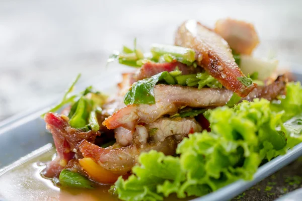 Spicy pork salad — Stock Photo, Image