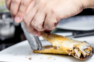 Kızarmış kızartma olarak uskumru