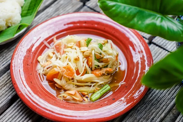 Thai würziger Papayasalat — Stockfoto