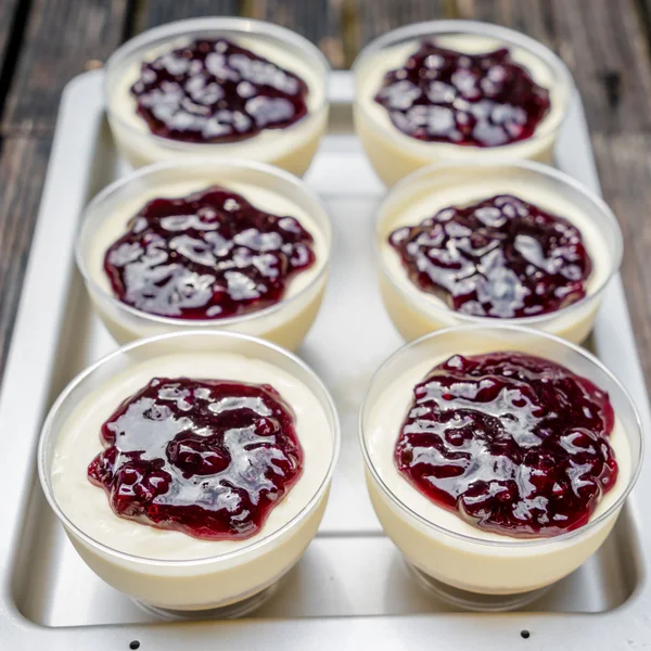 Blueberry cheesecake cup — Stock Photo, Image