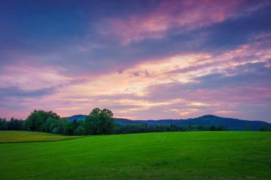 Bavyera günbatımı manzara