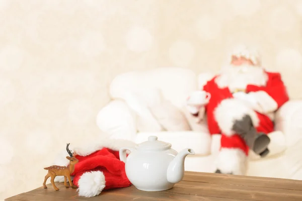 Kopje thee voor santa — Stockfoto
