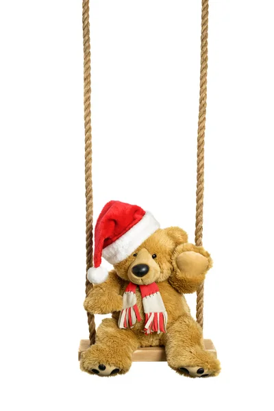 Swingende teddy bear — Stockfoto