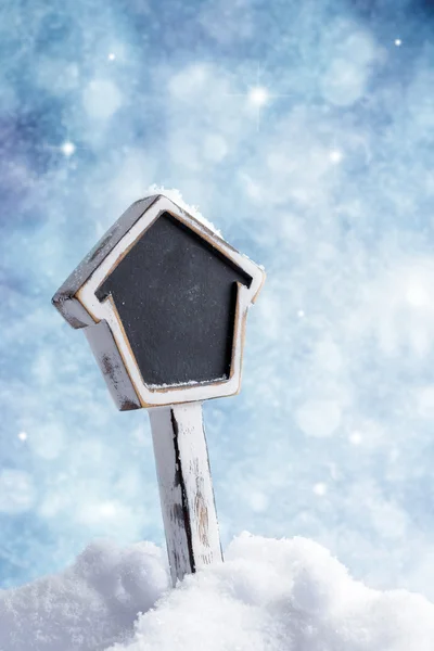 Sign In The Snow — Stock Photo, Image