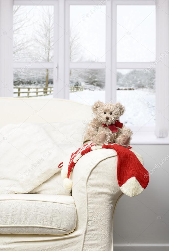 Teddy Sitting On Chair