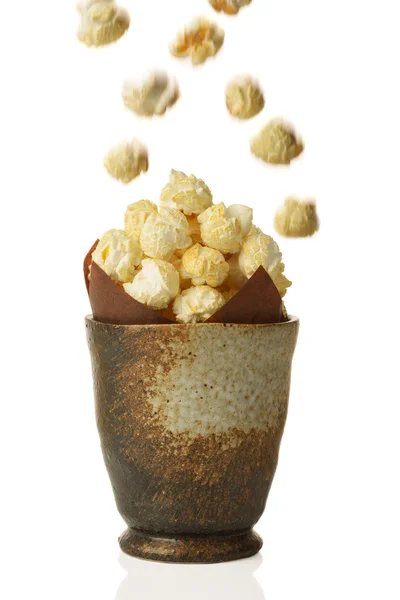 Pot van Popcorn — Stockfoto