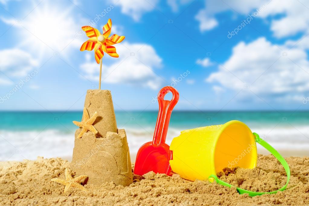 Sandcastle On The Beach Stock Photo by ©springfield 63340997