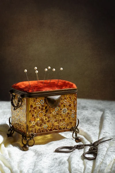 Antique Sewing Casket — Stock Photo, Image
