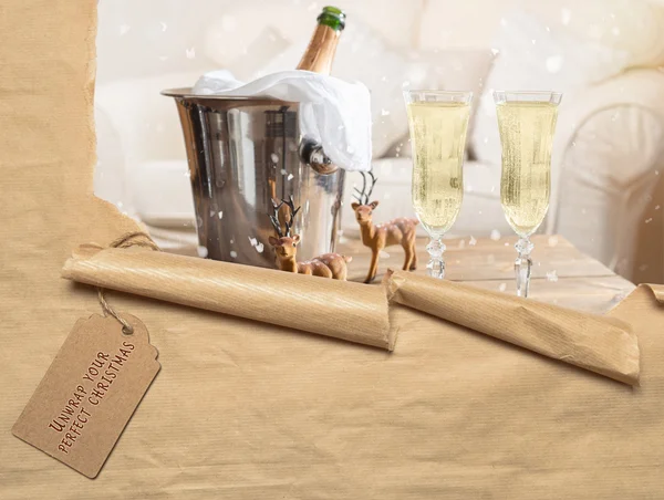 Vánoční šampaňské — Stock fotografie