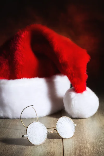 Santas' glasses covered in snow — Stock Photo, Image