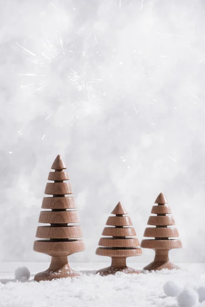 木制圣诞树装饰 — 图库照片