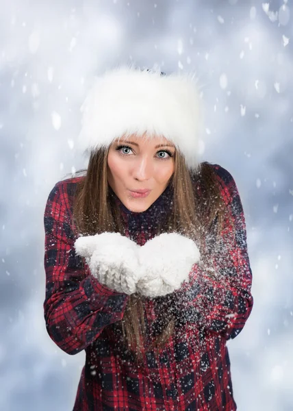 Blowing Snow In Winter — Stock Photo, Image