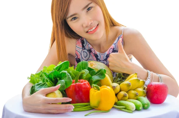 Ragazza con un vegetariano — Foto Stock