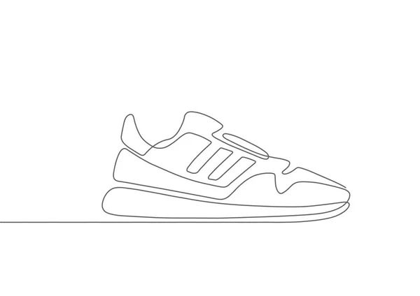Sapatos Esportes Estilo Linha Sapatilhas Vector Sketch Tênis Para Sua — Vetor de Stock