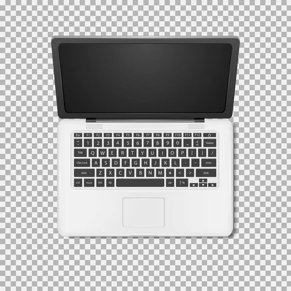 Laptop Computer Isolado Com Keyboard Vector Ilustração —  Vetores de Stock
