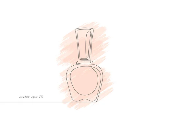 Kosmetik Für Damen Nagellack Bemalte Parfümflasche Vector Illustration — Stockvektor
