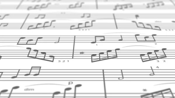 Beyaz Arka Plan Üzerine Notalar Müzik Şarkısı — Stok fotoğraf
