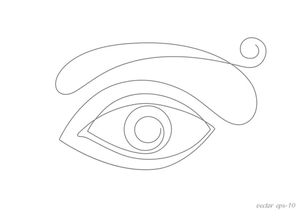 Linha Contínua Eye Line Arte Ilustração Esboço Desenhado Mão Ilustração —  Vetores de Stock