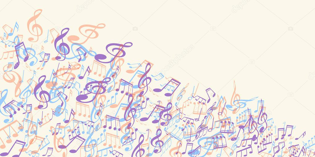Abstract background of musical notes.Musical concept.Vector illustration.