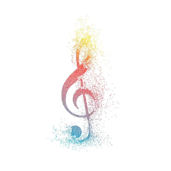 Brilhante Multicolorido Agudo Clef Musical Concert Vector Ilustração — Vetor de Stock