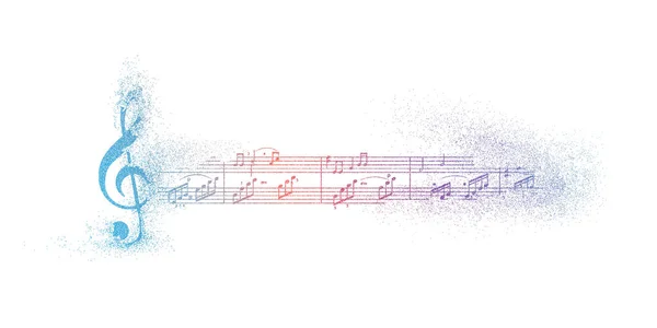 Noten Auf Weißem Hintergrund Notenschlüssel Musik Song Vektorillustration — Stockvektor