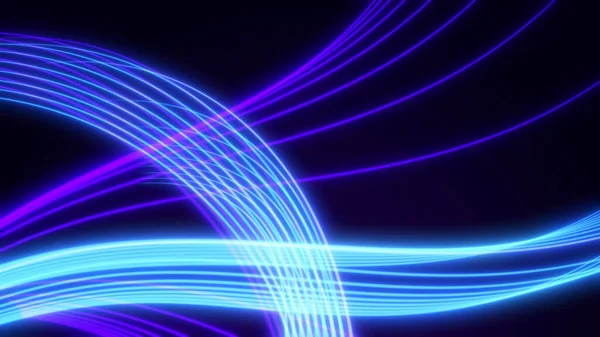 Fundo Abstrato Linhas Neon Futuristic Sci Blue Banner Dynamic Laser — Fotografia de Stock