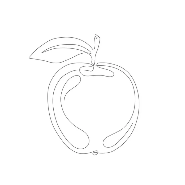Apple Kontur Hvid Baggrund Frugter Grøntsager Sund Livsstil Minimalistisk One – Stock-vektor