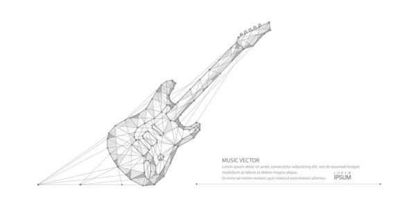 Rysunek Gitara Elektryczna Białym Tle Gitara Wykonana Linii Kropki Koncepcja — Wektor stockowy